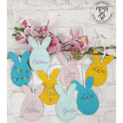 Stickdatei ITH - Anhänger Hasen Eier Ostern